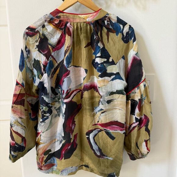 Anthropologie Vineet Bahl Sunbound Silk Blouse S NWOT - Picture 8 of 14